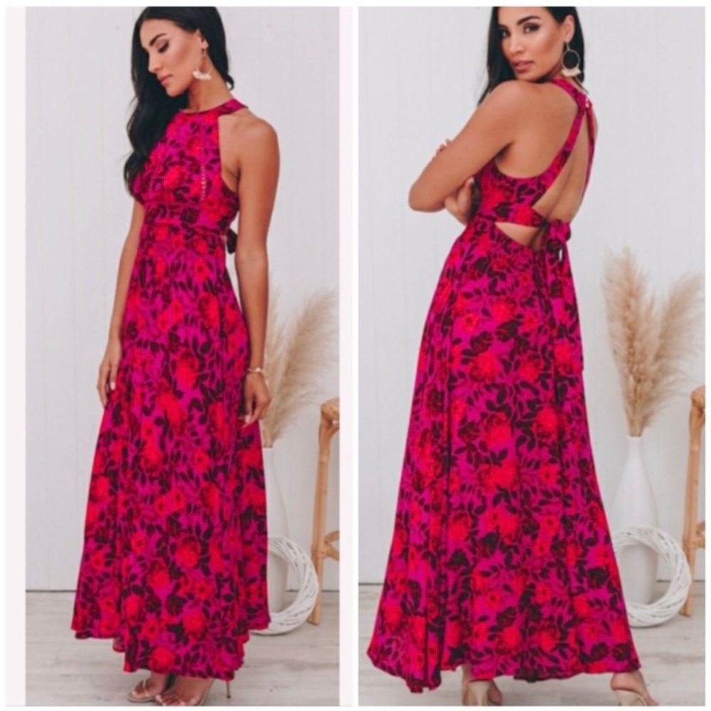 ABEL THE LABEL - Anthropology - Beautiful Open Back Floral Maxi Dress